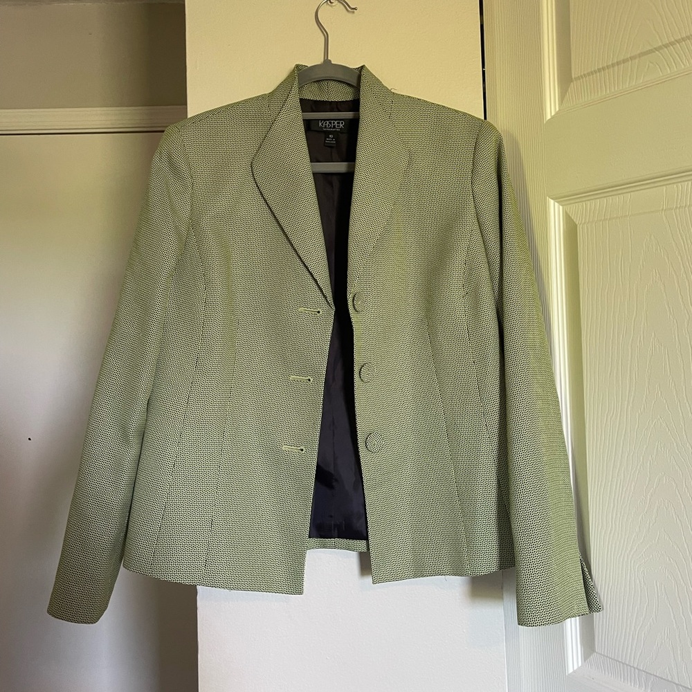 Kasper Light Green Textured Blazer
